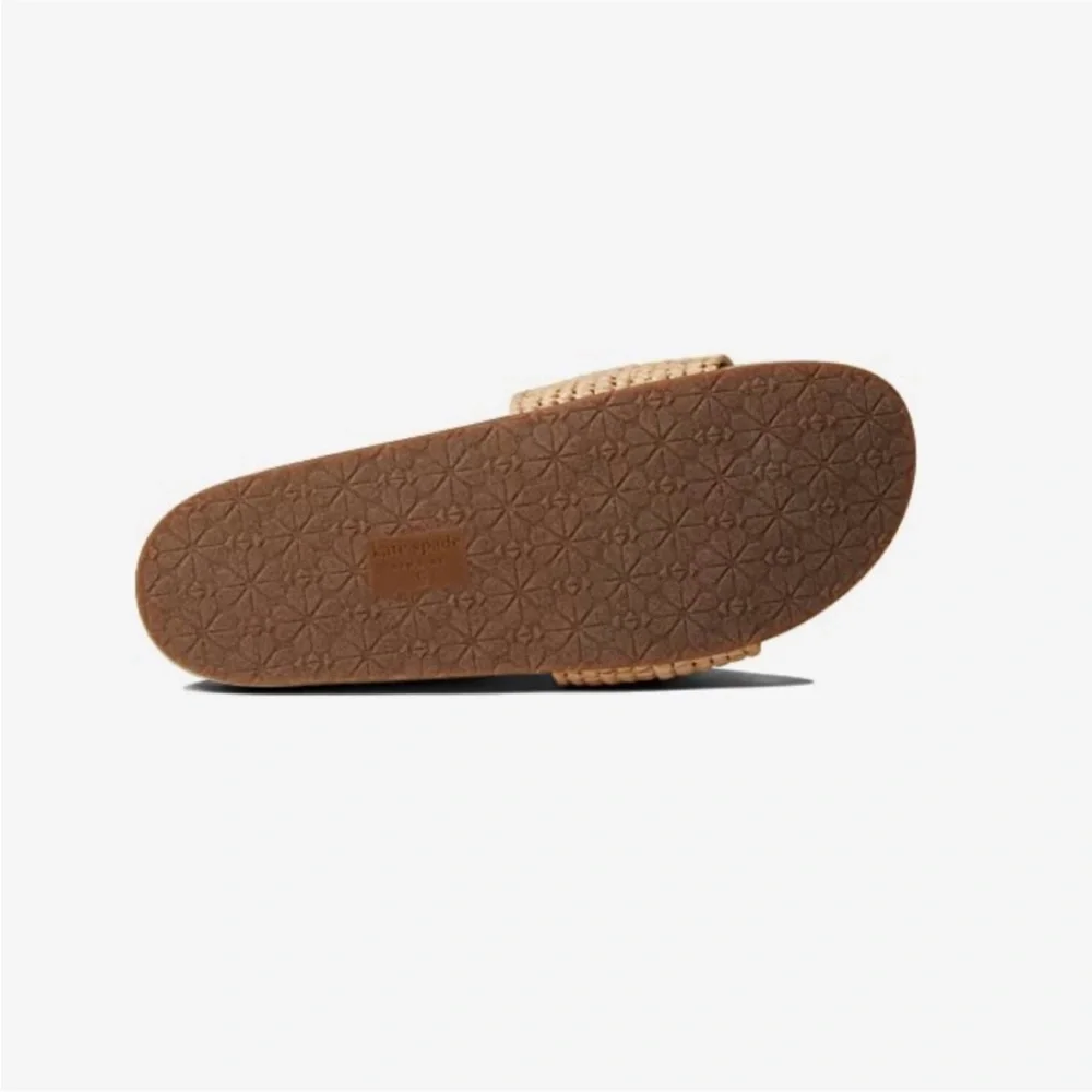 kate spade Beige Woven Slide Sandals